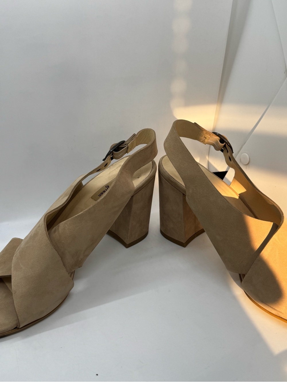 Paul Green Suede Slingback Sandals Size UK 5.5 US 8 Block Heel Comfort - Picture 4 of 12